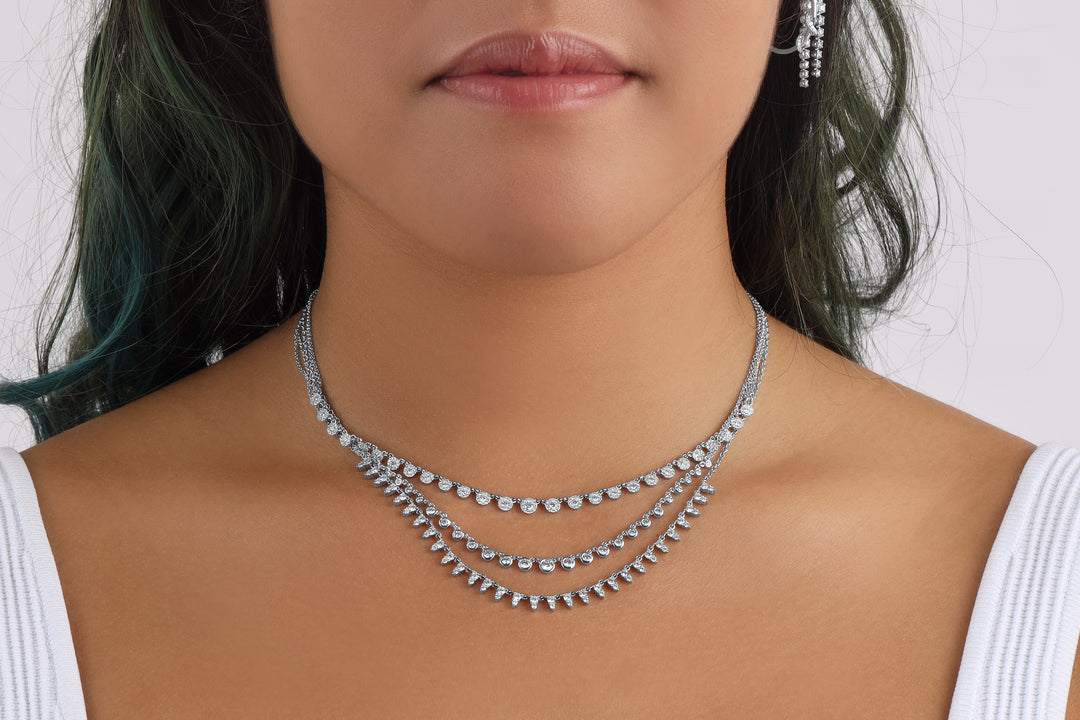 Cluster Bezel Necklace