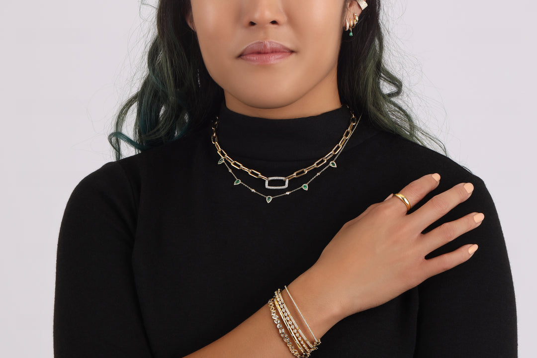 Link Necklace w/ Square Center Link