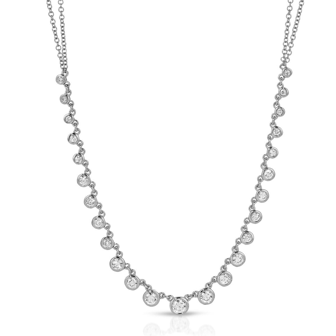 BEZEL DIAMOND PARTIAL NECKLACE - Melody Lee Jewelry