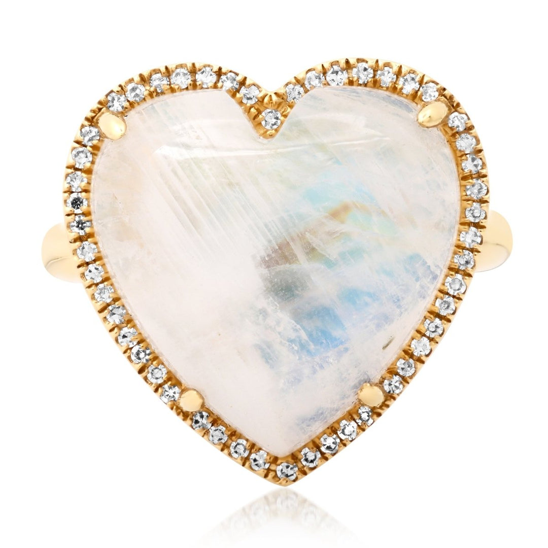 Cabochon Moonstone Heart Ring - Melody Lee Jewelry