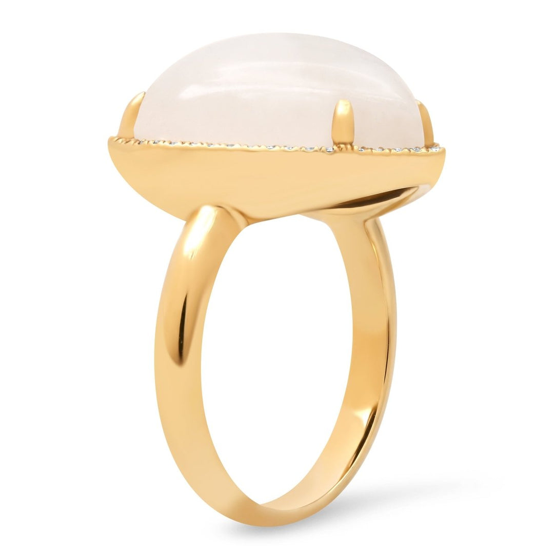 Cabochon Moonstone Heart Ring - Melody Lee Jewelry