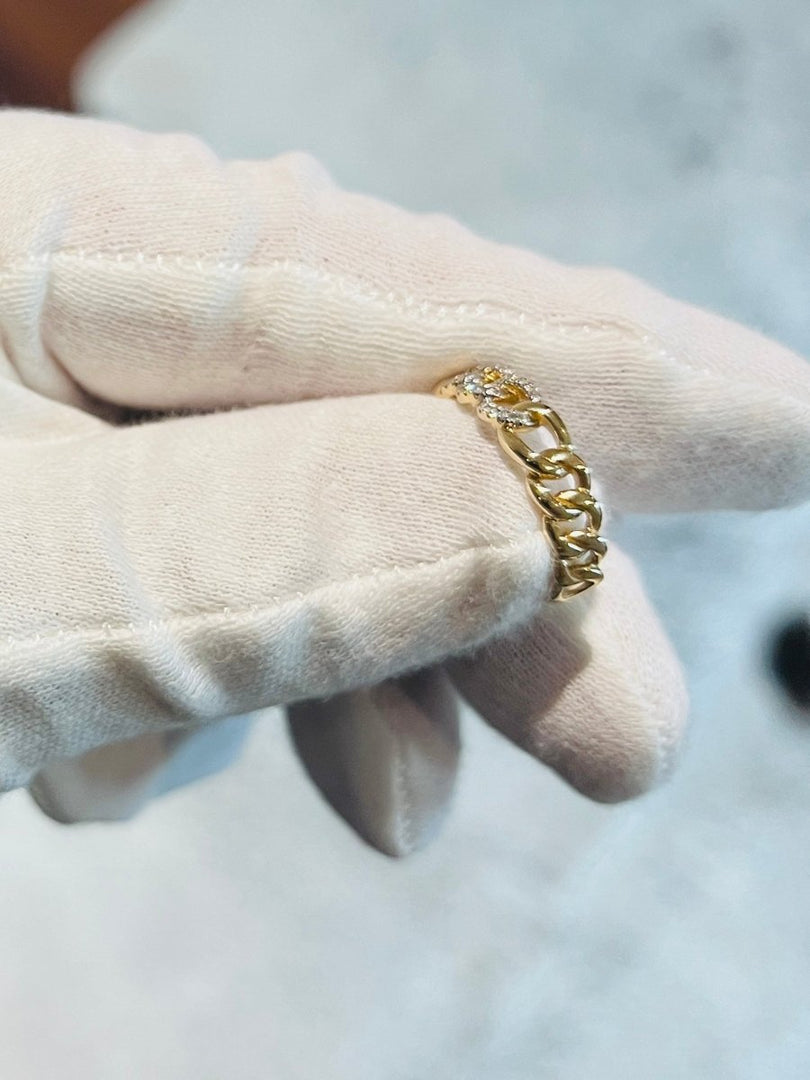 Cuban 3 Link Diamond Ring - Melody Lee Jewelry
