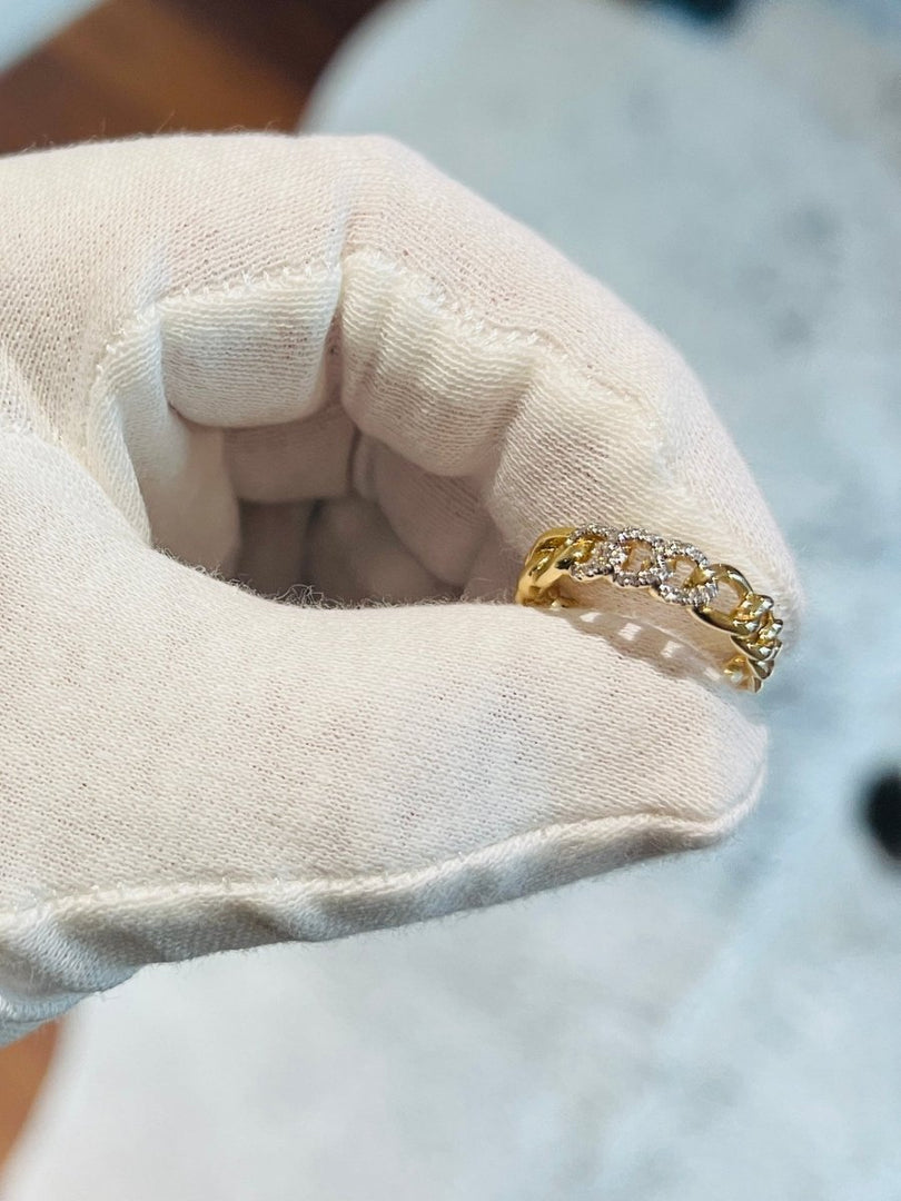 Cuban 3 Link Diamond Ring - Melody Lee Jewelry