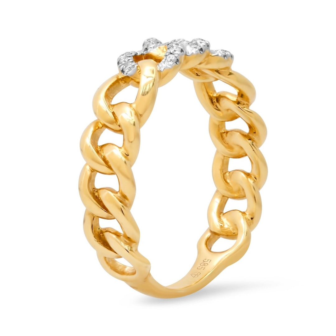 Cuban 3 Link Diamond Ring - Melody Lee Jewelry