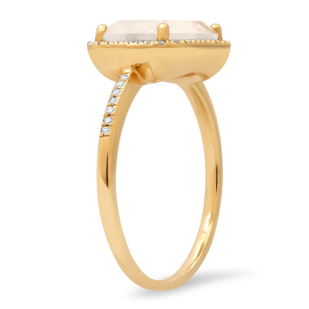 Emerald Cut Moonstone Ring - Melody Lee Jewelry