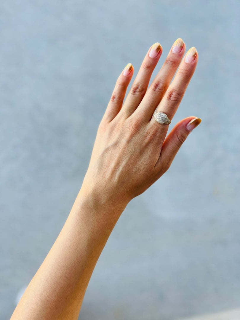 Full Pavé Signet Ring - Melody Lee Jewelry