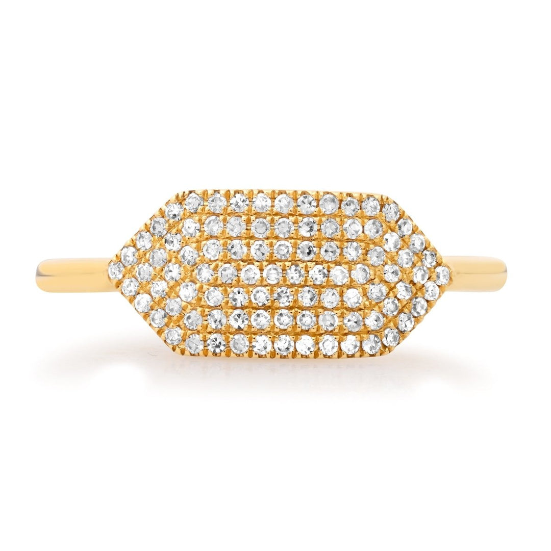 Hex Pavé Signet Ring - Melody Lee Jewelry