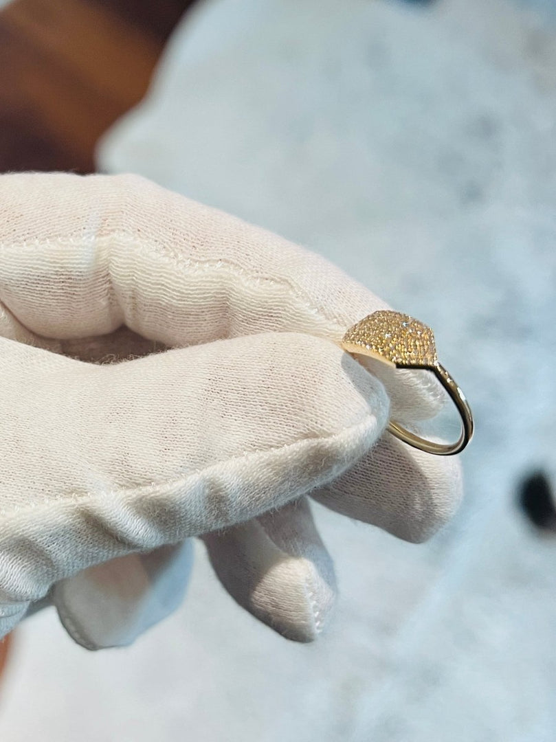 Hex Pavé Signet Ring - Melody Lee Jewelry