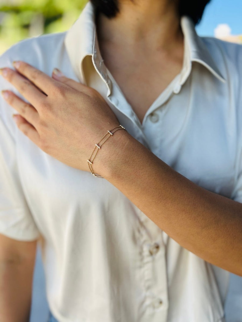 Ladder Diamond Bar Bracelet - Melody Lee Jewelry