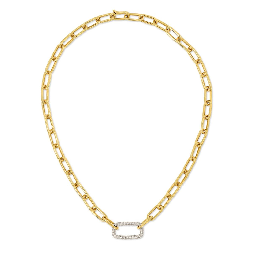 LINK NECKLACE W/ SQUARE CENTER LINK - Melody Lee Jewelry