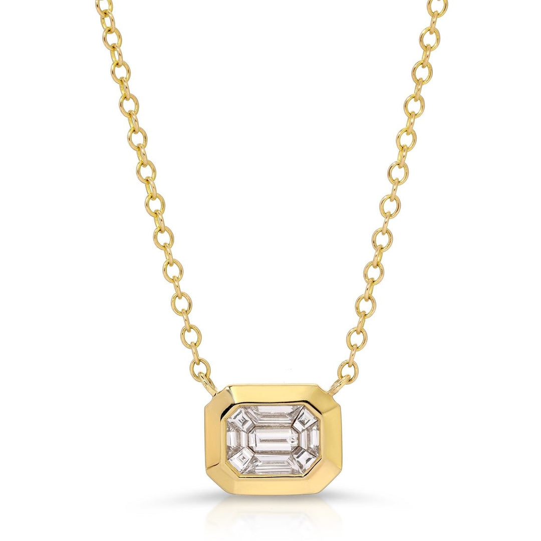 MOSAIC EMERALD CUT CHAIN PENDANT - Melody Lee Jewelry