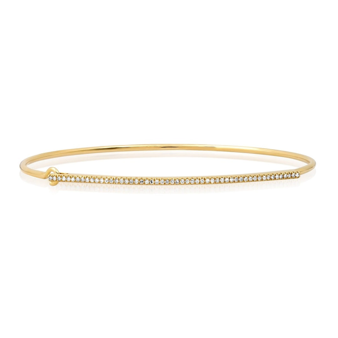 Pavé Diamond Hook Bangle - Melody Lee Jewelry