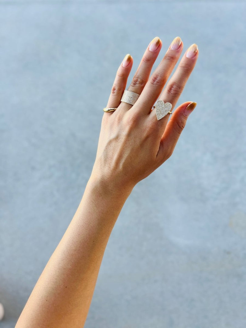 Pavé Diamond Wide Cigar Band - Melody Lee Jewelry