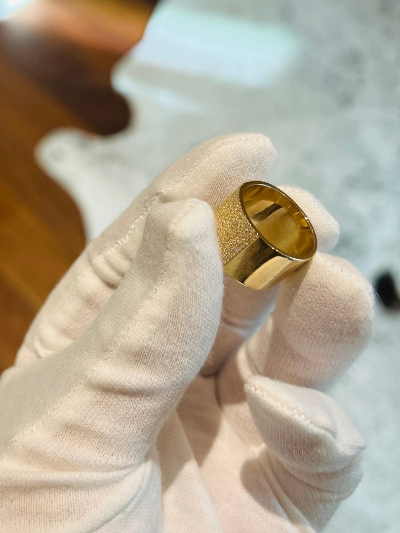 Pavé Diamond Wide Cigar Band - Melody Lee Jewelry