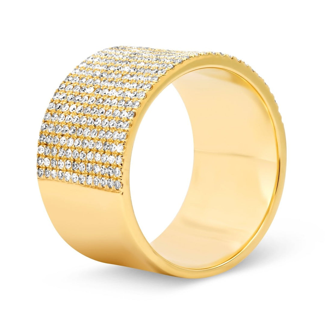 Pavé Diamond Wide Cigar Band - Melody Lee Jewelry