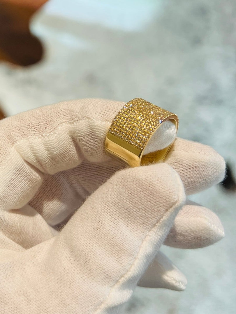 Pavé Diamond Wide Cigar Band - Melody Lee Jewelry