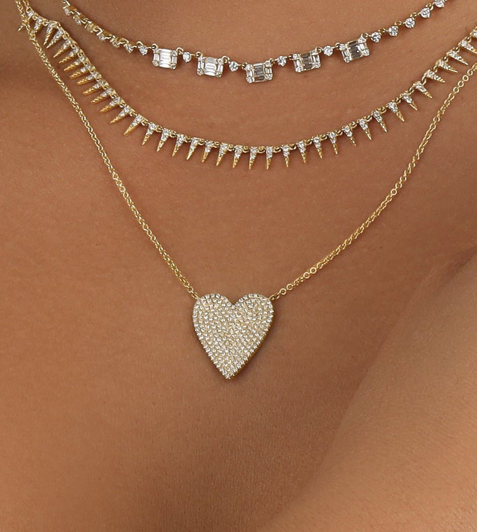 PAVÉ HEART PENDANT MEDIUM - Melody Lee Jewelry
