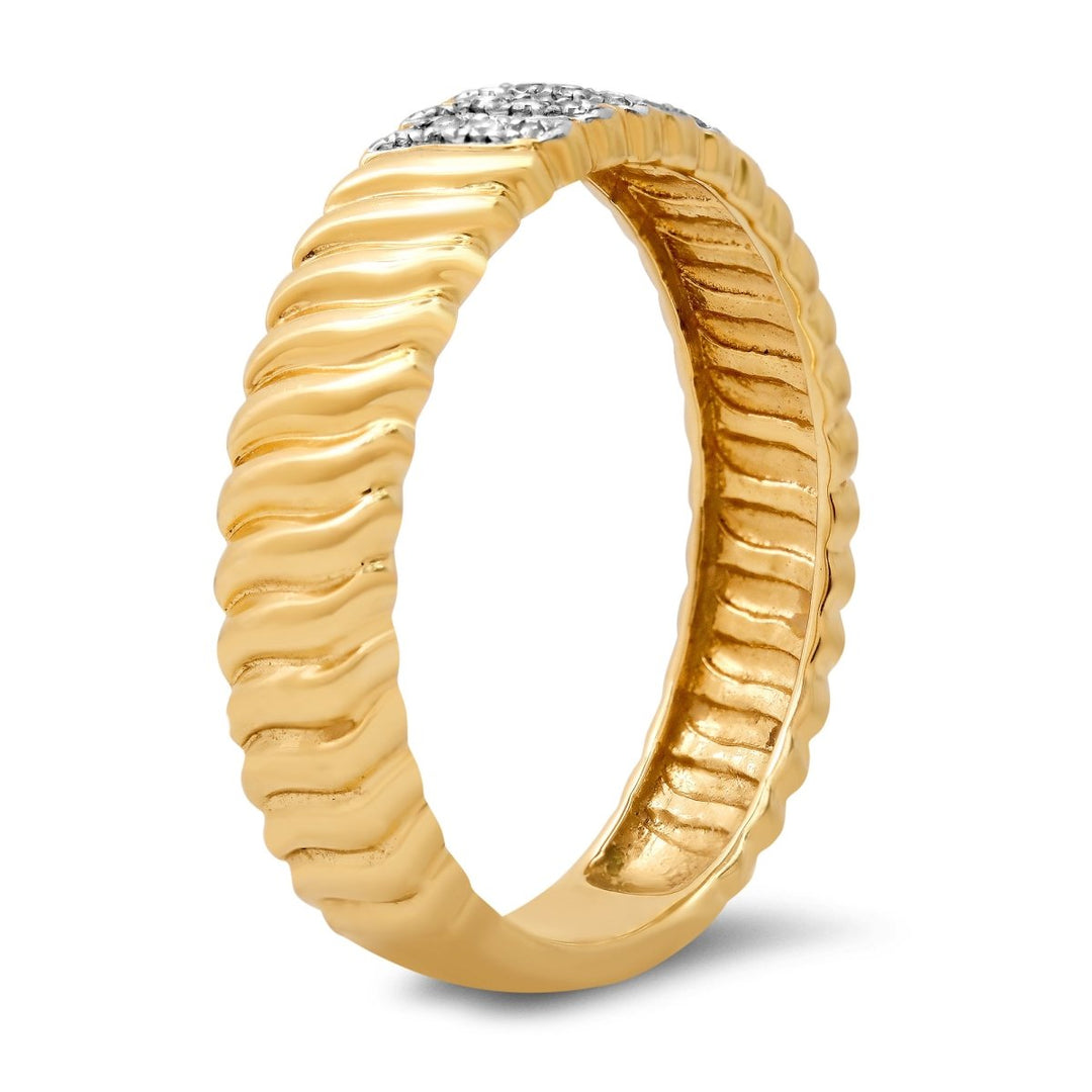 Ribbed Diamond Ring - Melody Lee Jewelry