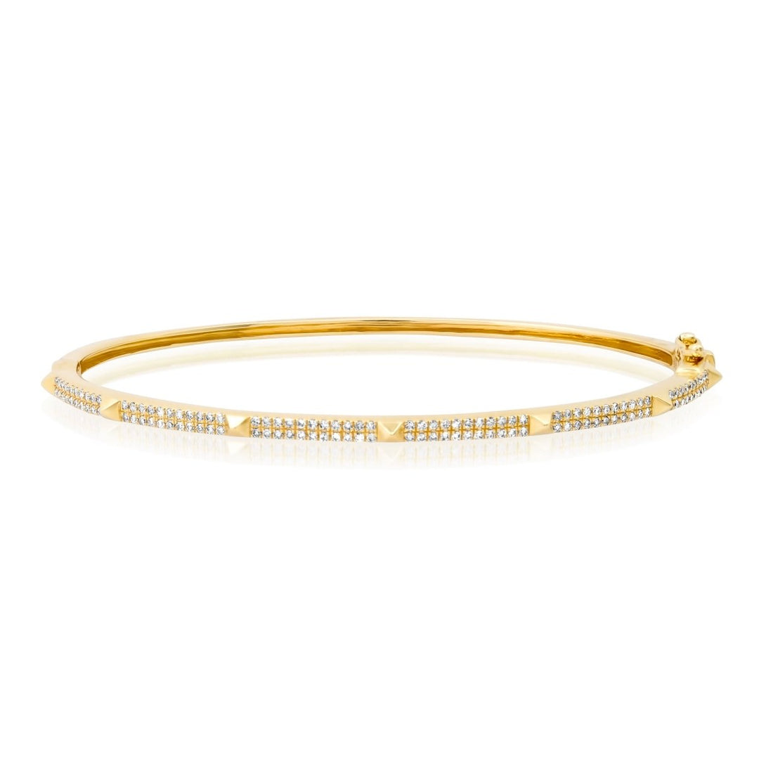 Spiked Pavé Diamond Bangle - Melody Lee Jewelry