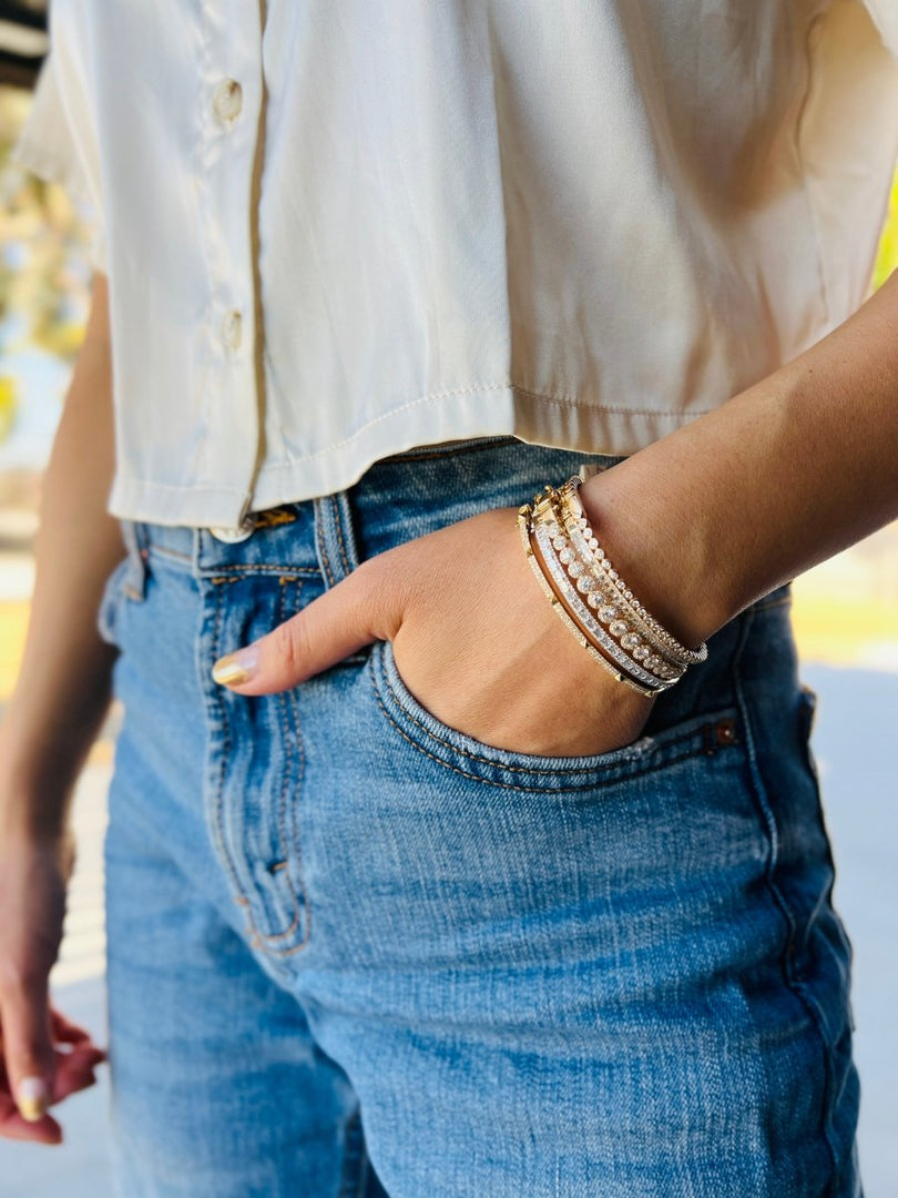 Spiked Pavé Diamond Bangle - Melody Lee Jewelry