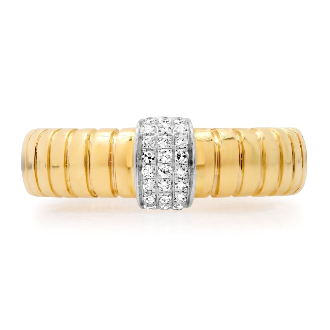 Vintage Vibes Fluted Gold And Diamond Ring - Melody Lee Jewelry