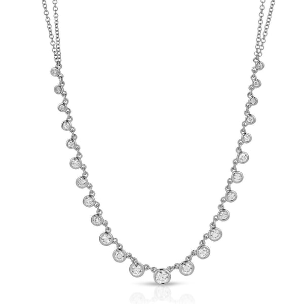 BEZEL DIAMOND PARTIAL NECKLACE - Melody Lee Jewelry