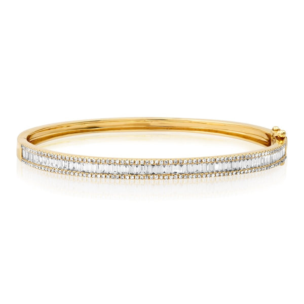 Bold Stacked Baguette Diamond Bangle - Melody Lee Jewelry