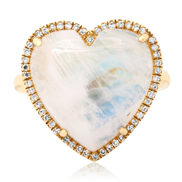 Cabochon Moonstone Heart Ring - Melody Lee Jewelry