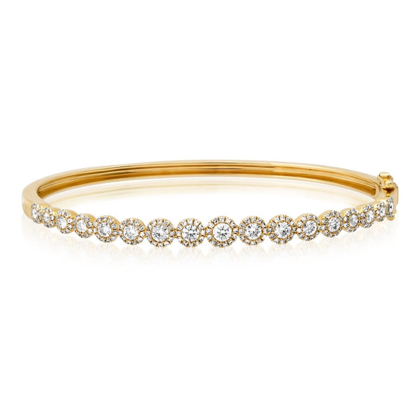 Diamond Halo Bezel Bangle - Melody Lee Jewelry