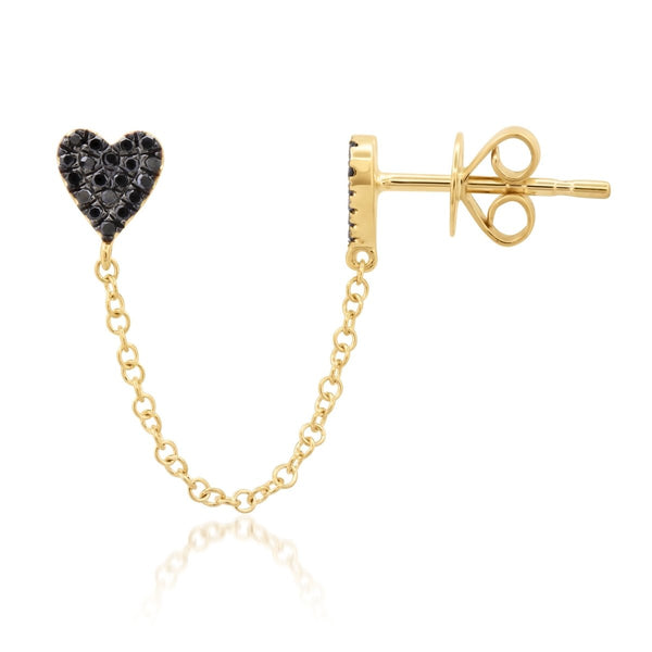 Harlow Heart single side connector stud Earrings - Melody Lee Jewelry