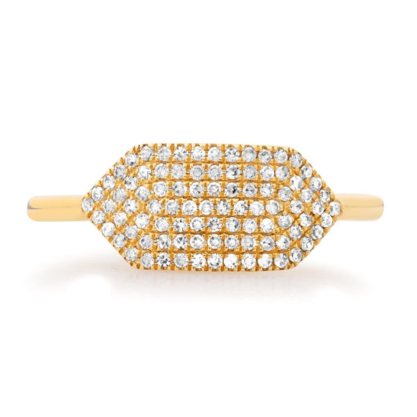 Hex Pavé Signet Ring - Melody Lee Jewelry