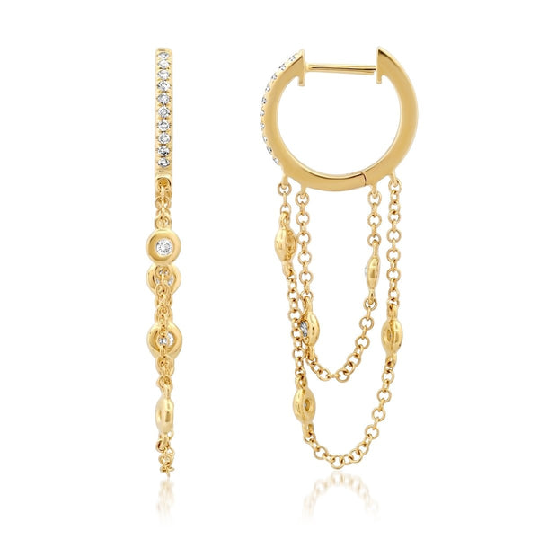 Jezebel Bezel diamond drop Earrings - Melody Lee Jewelry