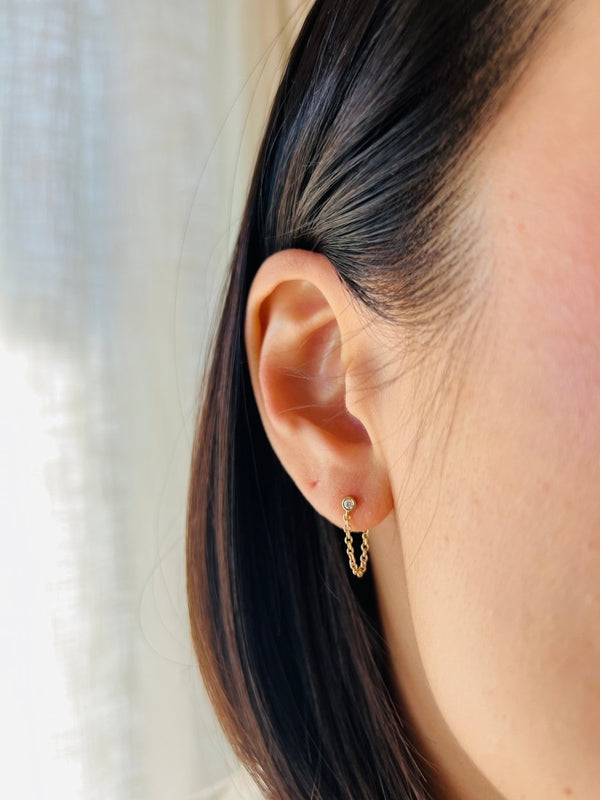 Molly Bezel Diamond Earrings - Melody Lee Jewelry