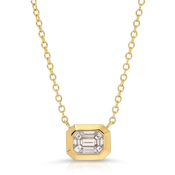 MOSAIC EMERALD CUT CHAIN PENDANT - Melody Lee Jewelry