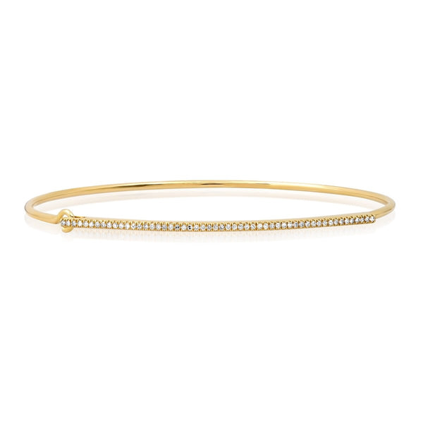 Pavé Diamond Hook Bangle - Melody Lee Jewelry