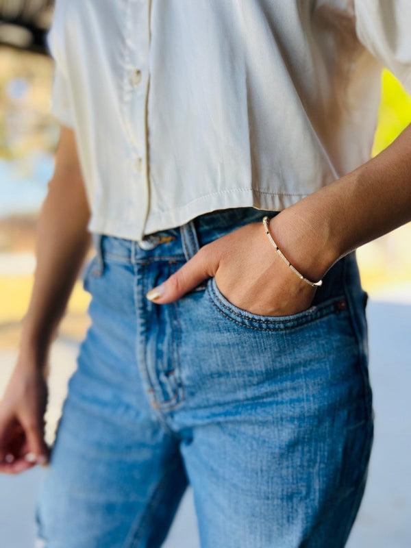 Spiked Pavé Diamond Bangle - Melody Lee Jewelry