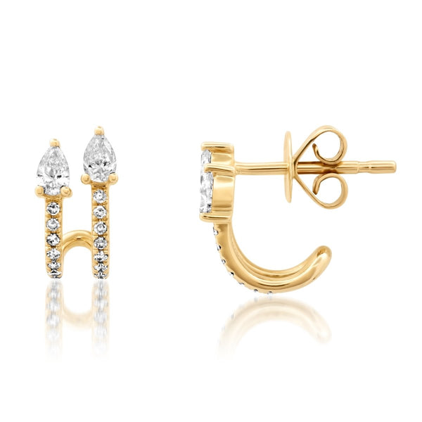 Vivian pear shaped wrapped studs Earrings - Melody Lee Jewelry